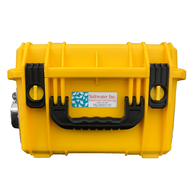 Yellow case housing Saltwater's mobile version of its 